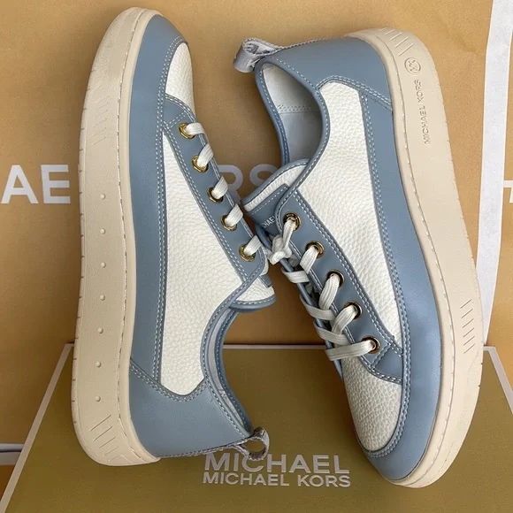 MICHAEL KORS SHEA LACE UP
FAUX LEATHER
49F3SHFS1L
PALE BLUE 
NEW - Picture 2 of 16